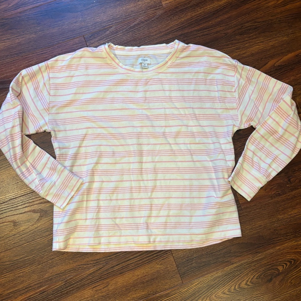 JCrew Re-Imagined Woman’s long sleeve striped shirt. Size M.